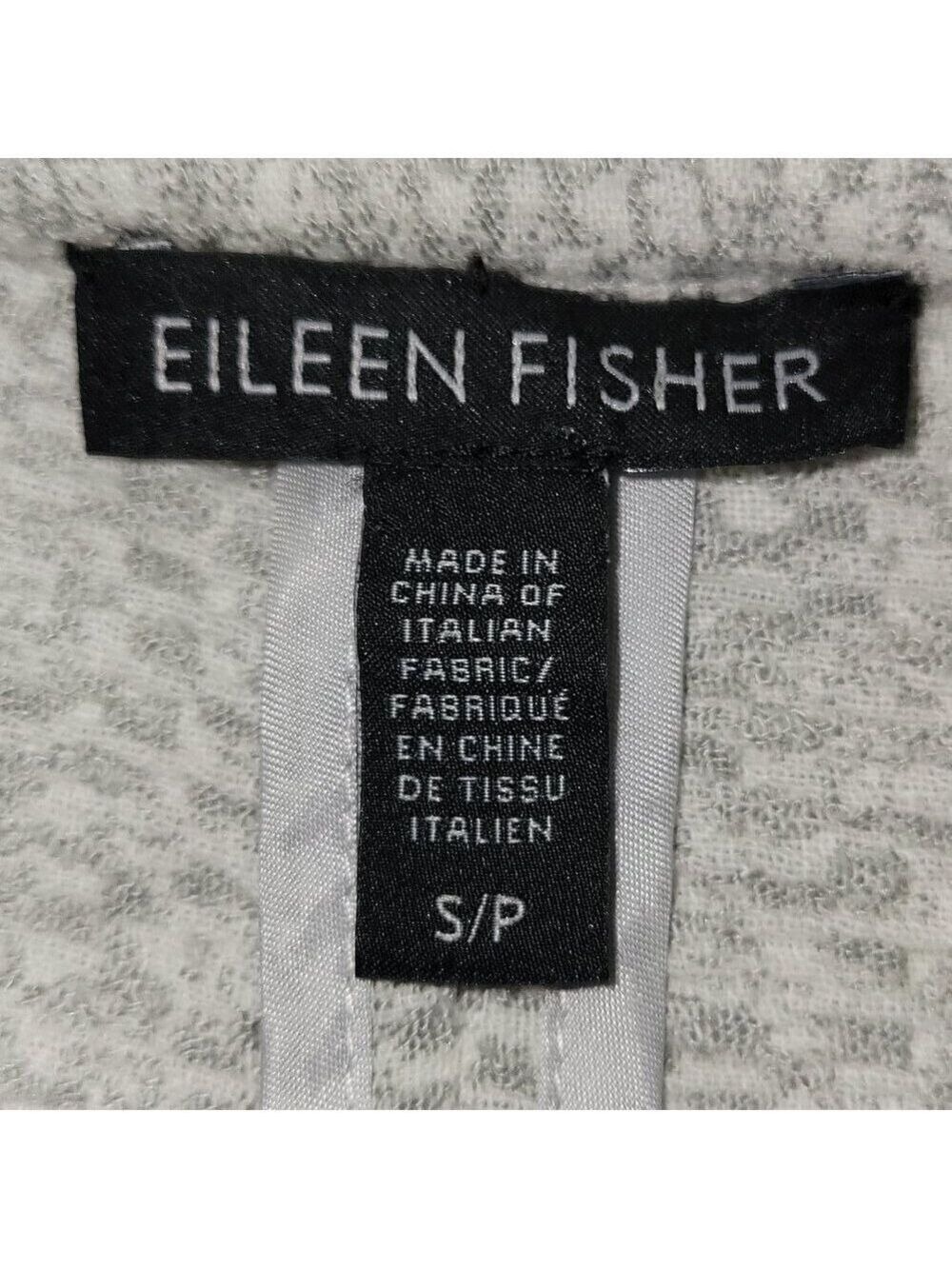 Eileen Fisher Textured Cotton Tencel Jacket Stretch Standup Collar Size S - Picture 12 of 14